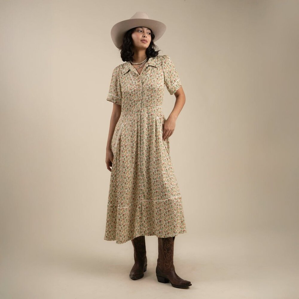 NWOT La Dahlia Dress - Desert Rose Yellow - Size Medium